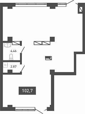 ул. Федюнинского, 64, ул. Валентины Трофимовой, д. 6 №4 ( этаж)